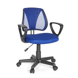 hjh OFFICE 725101 KIDDY krzesło obrotowe dla dzieci i młodzieży z materiału siatkowego CD, ciemnoniebieskie oparcie z regulacją wysokości, krzesło z podłokietnikami