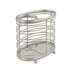 Spectrum Diversified Styling Tool Caddy para cepillos, planchas Planas, varitas rizadoras y aplicadores de Maquillaje, Acero, níquel Satinado