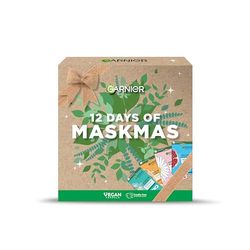 Garnier Face & Eye Mask Gift Set, 12 Vegan Sheet Masks with Vitamin C, Hyaluronic Acid, Lavender, Pomegranate, & Green Tea, Approved by Cruelty Free International, Vegan