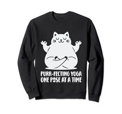 Gatos Y Yoga, Divertido Dicho Lindo Gato En Postura De Yogi. ¡Namaste! Sudadera