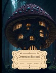 Composition Notebook College Ruled: Mushroom House in Surreal and Fantastical Environments, Ideal for Writing, Size 8.5x11 Inches, 120 Pages