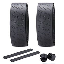 BBB Cycling Fiets Stuurband Antislip en Schokdempend voor MTB Racefiets en Urban Cycling Incl. Afplakband en Stuurstop UltraRibbon Gel BHT-15G Zwart, 200 x 3 cm