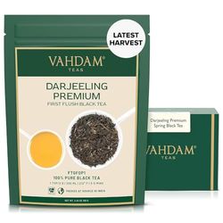 VAHDAM, Thé Noir Darjeeling First Flush (100g, 50+ Tasses) Fleuri, Aromatique Et Délicieux | Cueilli, Emballé Et Expédié Directement de L'inde