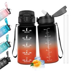 HoneyHolly Borraccia 500Ml, Senza BPA & A Prova di Perdita, Borraccia con Cannuccia, Reutilizables, Borraccia Scuola Elementare, Borraccia Motivazionale per Scuola, Palestra, Ufficio, Running