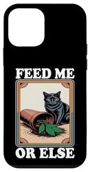 Feed Me Or Else Plante pour Chat Chaton Plantes Amoureux des chats Coque pour iPhone 12 mini