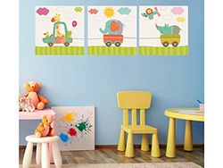 Oedim - Lot de 3 Animaux en Carton écologique pour Enfants en Voiture | 40 x 40 cm | Décoration élégante | Bords imprimés
