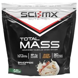 SCI-MX Total Mass - Advanced Muscle Mass Gainer Protein Powder - Muscle Growth & Weight Gain - Banoffee • 32g Protein + 477 Calories per Serving • 2kg