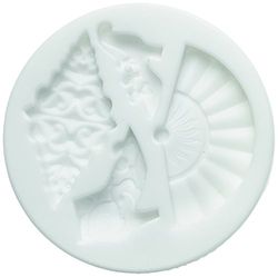 Silikomart 71.432.00.0096 Moule pour Pâte à Sucre SLK332 Flamenco Silicone Blanc