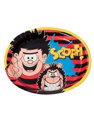 Smiffys 51545 Officieel gelicentieerde Beano Servies Party Platters x4, Unisex Kinderen, Rood & Zwart, One Size