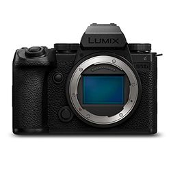 Panasonic LUMIX DC-S5M2XE Fotocamera Mirrorless Full Frame, Registrazione 4K 60P e 6K 30P Illimitata, Flip Screen, Wi-Fi, Phase Hybrid AF, Active IS, Dual Native ISO, Batteria DMW-BLK22, Solo Corpo
