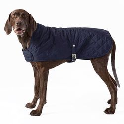 HUGO & HUDSON X HACKETT Gewatteerde hondenjas, warme winterjas met corduroy kraag, marineblauw S35