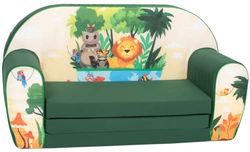 Delsit Barnsoffa att vika ut – barnsoffa med skumfyllning – soffa barn med avtagbart överdrag – barnmöbler barnsoffa flickor och pojkar – barnsoffa – 9 månader till 4 år – DT2-23061