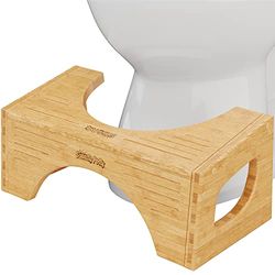 Squatty Potty Original Bamboo Flip - Taburete de inodoro para baño, altura ajustable de 7 y 9 pulgadas, color marrón