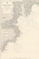 Falmouth Cornwall vintage sea chart notebook journal - coastal nautical maritime old sea charts maps | 120 lined pages