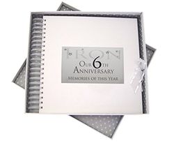 WHITE COTTON CARDS 6e Iron Anniversary Memories of This Year, Card & Memory Book, Glitter & Words, Hout, 27x30x4 cm