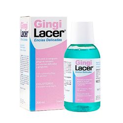 GINGILACER - Codzienny kolutorium 200 ml, Zmniejsza krwawienie dziąseł, Idealny do zapalenia dziąseł i przyzębia, aromat miętowy, fluor, przeciwbakteryjny i przeciwbakteryjny