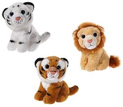 Heunec 519909 plyschdjur, set, lejon, tiger, panda, brun/svart/vit