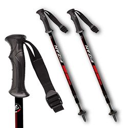 FIZAN Modello Explorer, VEER Bastoncini da nordic walking in alluminio ultraleggeri regolabili, di colore ROSSO Unisex adulto, Taglia Unica