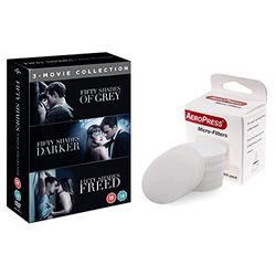 Fifty Shades: 3-Movie Boxset [DVD] [2018] & AeroPress Filter Papers, Pack of 350, White