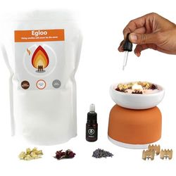 Egloo - Kit candele fai da te, candele profumate per la casa con fiori secchi e stoppini in legno, candele decorative, woodwick candele, accessori casa arredamento moderno