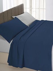 Italian Bed Linen Ropa DE Cama Italiano de Cama Azul/Gris Doble de 250 x 300 cm