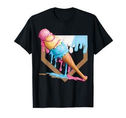 Gocciolamento del piatto di casa di baseball del gelato di baseball Maglietta