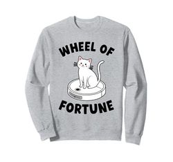 Wheel Of Fortune Cat On Robot Vacuum Cleaner Cat Sweatshirt
