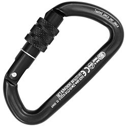 Kong Mousqueton en Aluminium fileté anodisé, Unisexe, Noir/Noir (Multicolore), Taille Unique