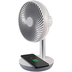 Ardes AR5F04WC CHARGY Ventilador de mesa portátil, con carga de inducción para smartphone, toma USB para Power Bank, carga inalámbrica, 3 aspas Ø 15 cm, 5 W