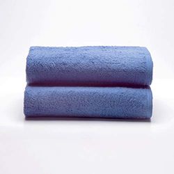 Sancarlos - Lot de 2 Serviettes de Douche, Couleur Bleu foncé, 100% Coton, 550 g/m²