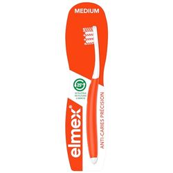 ELMEX - Brosse à Dents Anti-Caries Précision Inter dentaire - Manche Avec 25 % de Plastique Recyclé - 1 brosse Médium