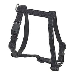 CHAPUIS SELLERIE SLA336 Pettorina regolabile riflettente per cani - Collare rinforzato in nylon nero - Larghezza 25 mm - Dimensioni 60-70 cm - Misura L