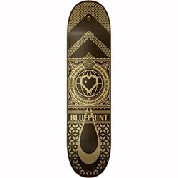 Blueprint Home Heart Skateboard (8,125 inch, zwart/goud)