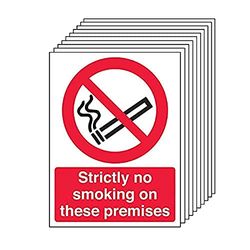 VSafety Interdiction de fumer – Strictly Interdiction de fumer dans ces locaux – 150 x 200 mm – Lot de 10