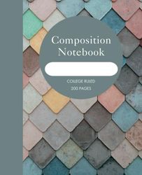 Colorful Tile Composition Notebook: Colorful Tile Background Composition Journal, 7.5x9.25 inches, 200 College Ruled Pages