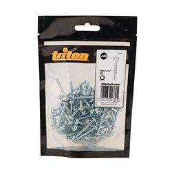 Triton 631610 Parafusos galvanizados com cabeça de arruela e rosca grossa, prata, 8 x 1-1/4 polegadas, conjunto de 100 peças