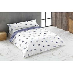 Hosteline Jeu de Housse de Couette Hirondelles Bleu lit de 180 3 pièces