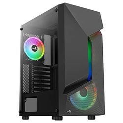 Aerocool SCAPEBKV3, Caja Gaming ATX, Frontal RGB LED, Cristal Templado, 3xVentiladores ARGB, Negro