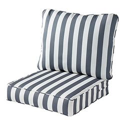 Greendale Home Fashions AZ7820 - Ensemble de Coussins Profonds pour siège Profond - Rayures Grises