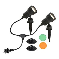 BRILONER - Candeeiro de exterior. GU10, 3 W, preto, 2 unidades, IP44, 100 x 195 mm, holofotes de jardim, candeeiro de jardim, iluminação de jardim