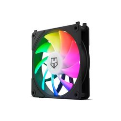 NOX XTREME PRODUCTS Hummer EASY LINK BLACK - 120mm ventilator, LED ARGB, ultrastille PMW, 9 bladen, geen kabels, 4 rubberen antivibratiekussens, snelheid tot 1500RPM, kleur zwart