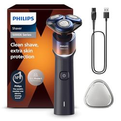 PHILIPS Shaver 5000X-serie, elektrisch scheerapparaat voor nat en droog scheren, Skin Protect-technologie, 360° draaibaar scheerhoofd, 1 uur/5 min. opladen Snel opladen, kleur oranje, model X5012/00