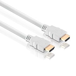 HDSupply High Speed HDMI-kabel med Ethernet HDMI-A-kontakt (19-polig) till HDMI-A-kontakt (19-polig) 2-delad försilvrad kontakter HDMI-anslutning 1,50m Vit