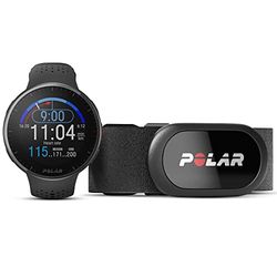 Polar Pacer PRO - Running Watch con GPS - Leggero con Pulsanti Antiscivolo - Programma di Allenamento e Recupero - Cardiofrequenzimetro - Display ad Alto Contrasto, Nero-Grigio, S-L, Pacer Pro