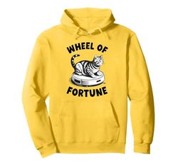 Wheel Of Fortune Cat On Robot Vacuum Cleaner Cat Pullover Hoodie