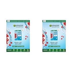 Garnier SkinActive Moisturising Tissue Mask, Moisturising and Firming, Pomegranate + Hyaluronic Acid, For Dehydrated Skin, Set of 5 (Pack of 2)