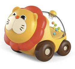 Lisciani - Leeuw auto en logica spel voor baby - leerspel - sensorische ontwikkeling - kleine auto met ballen - ballen maken cirkelvormige bewegingen - 1 tot 4 jaar - Carotina Baby