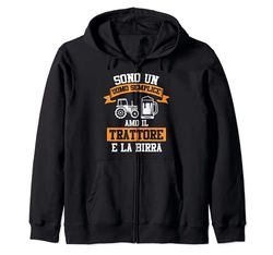 Trattore Birra Contadino Agricoltore Felpa con Cappuccio