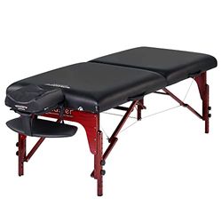 Master Massage cm mobiel inklapbaar massagebank cosmetische ligstoel Portable Beauty Bed massageroe, zwart, ligoppervlak: 184 x 71 cm, werkhoogte: 60-86 cm