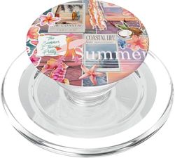 Retrò Girly Spiaggia Costale Cowgirl Estate Collage Surf PopSockets PopGrip per MagSafe
